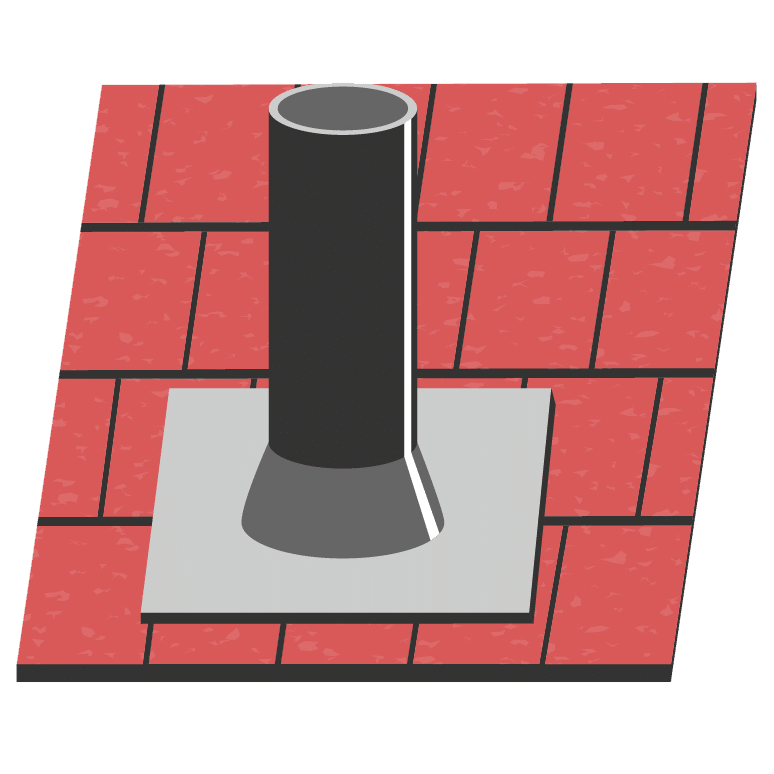 shingle roof with pipe vent icon
